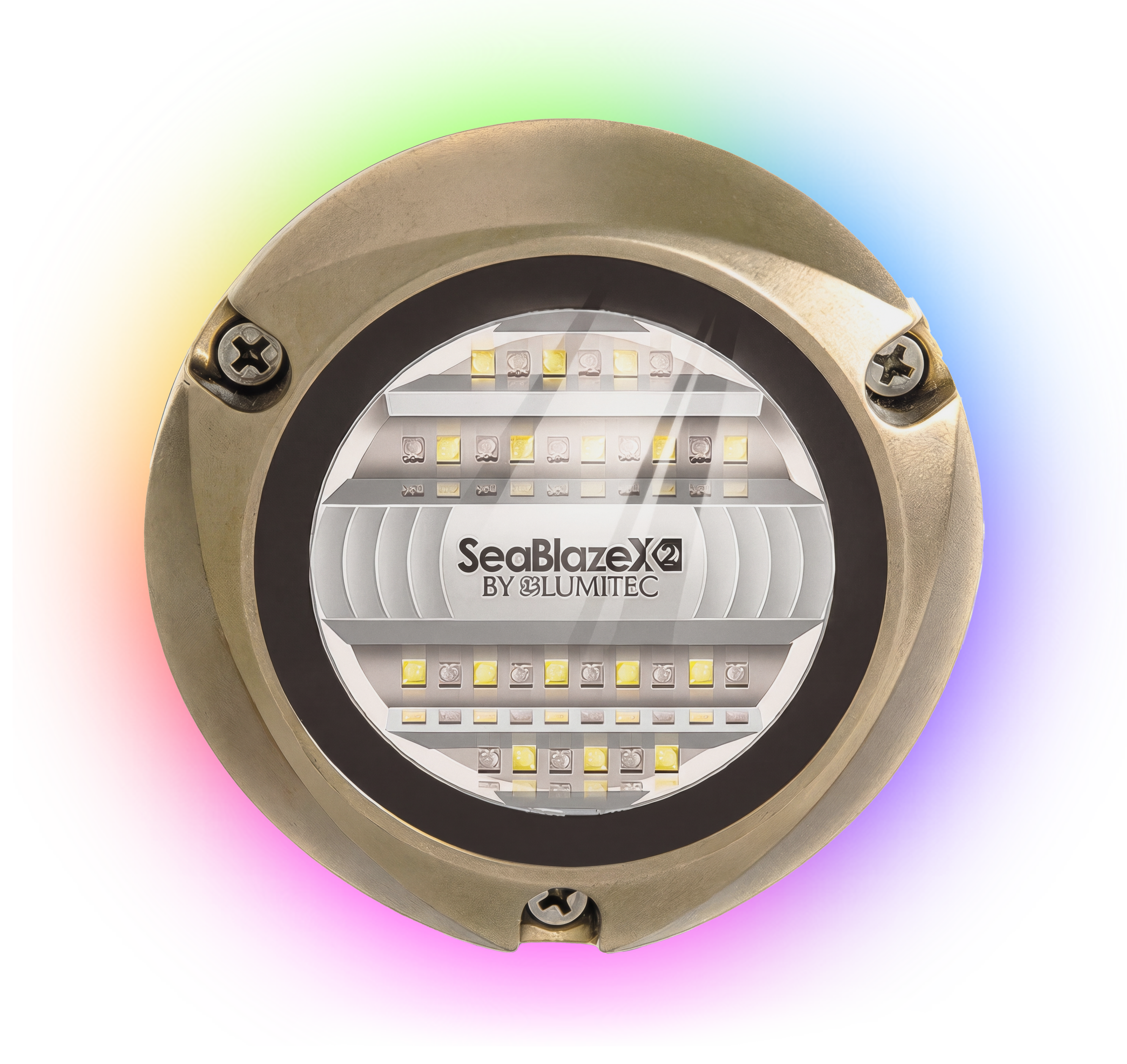 Lumitec SeaBlaze X2 Spectrum RGBW underwater light with full-color glow